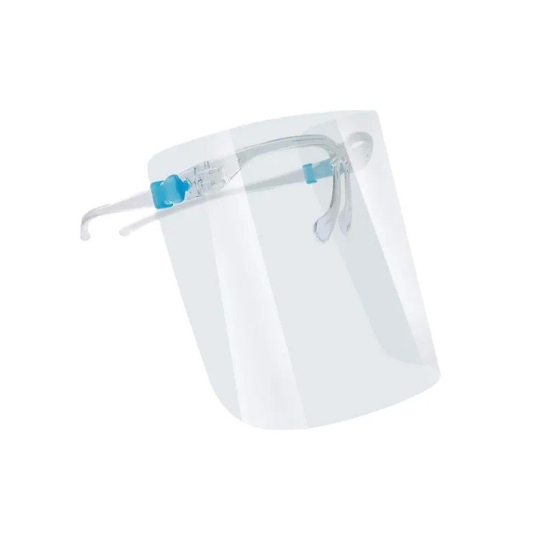 Careta facial transparente para protección durante el manejo de residuos RPBI