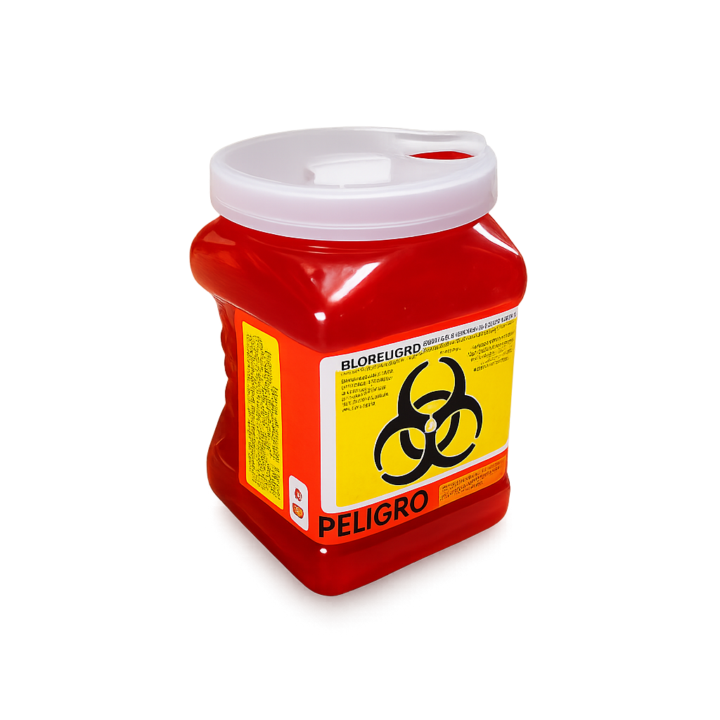 Recolector RPBI rojo PC-1 para residuos punzocortantes