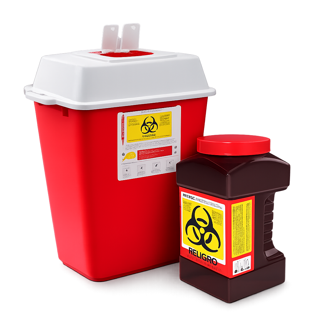 Recolectores RPBI para residuos punzocortantes